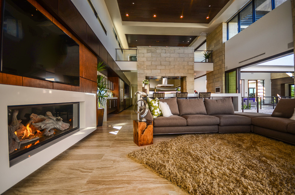 Photo of a contemporary living room in Las Vegas.