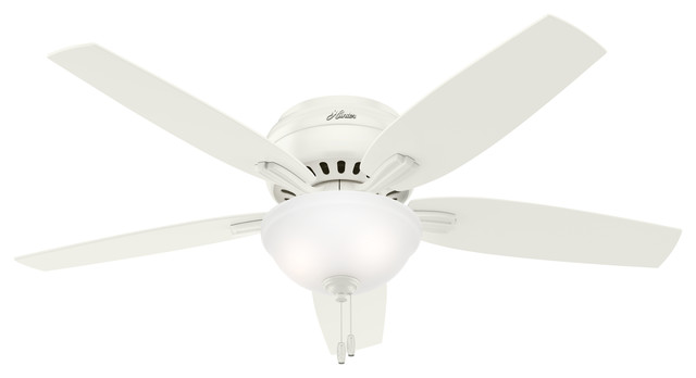 Hunter Newsome Low Profile 2-Light 52" Indoor Ceiling Fan in Fresh White