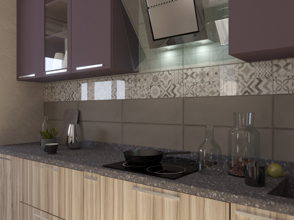 Кухня-гостиная в проекте 2-х комнатной квартиры для молодой семьи