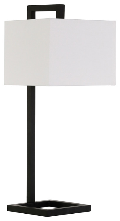 Table Lamp With Square Fabric Shade, Henley Adjustable Boom Arm Floor Lamp By Uttermost