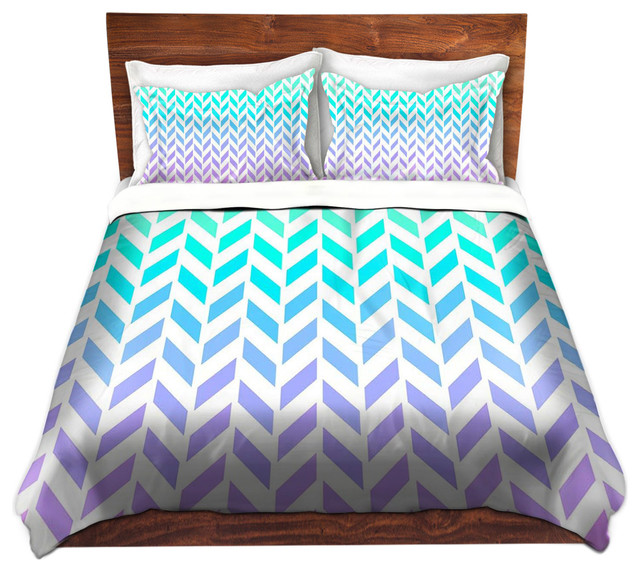 Ombre Herringbone Pattern Twill Duvet Cover Contemporary Ombre Herringbone Pattern Twill Duvet Cover