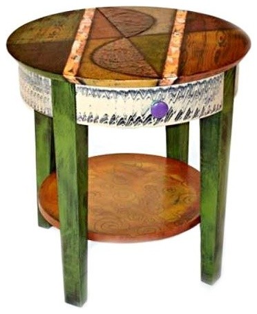 Studio 78 Hand Painted Round End Table Studio 78 Hand Painted Round End Table