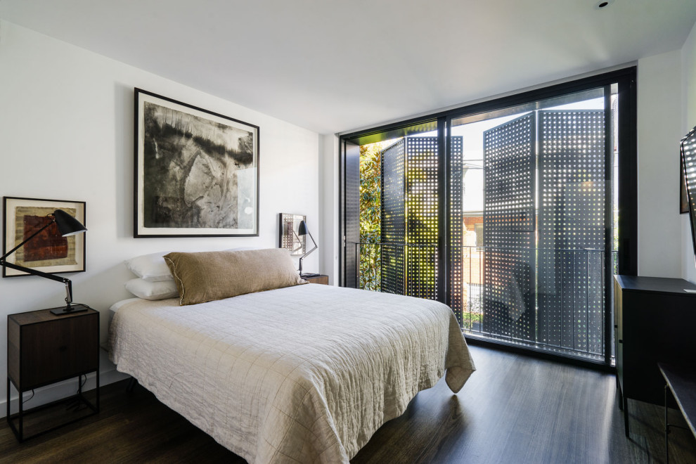 Photo of a modern bedroom in Sydney.