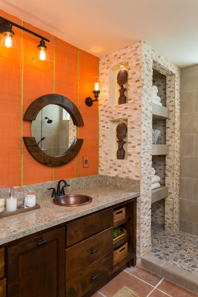 Home design - mid-sized eclectic home design idea in Phoenix