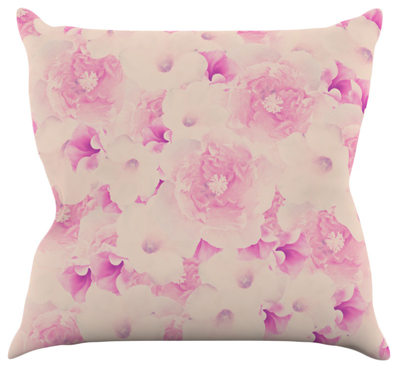 Deepti Munshaw "Blush Bouquet" Pink Roses Throw Pillow, 18"x18", Indoor