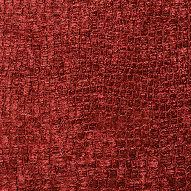 Burgundy Alligator Print Shiny Woven Velvet Upholstery Fabric By Shiny Woven Velvet Upholstery Fabric