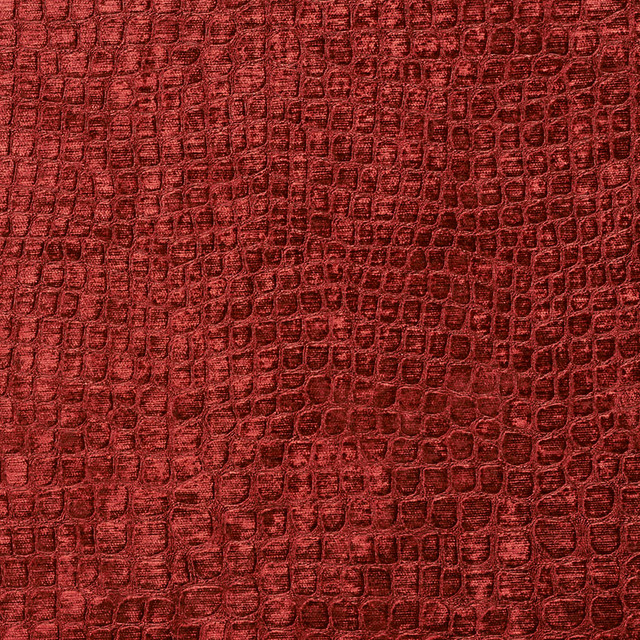 Burgundy Alligator Print Shiny Woven Velvet Upholstery Fabric By The Yard