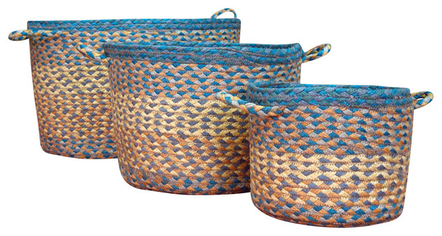 Aqua Blue Utility Basket (Set of 3)