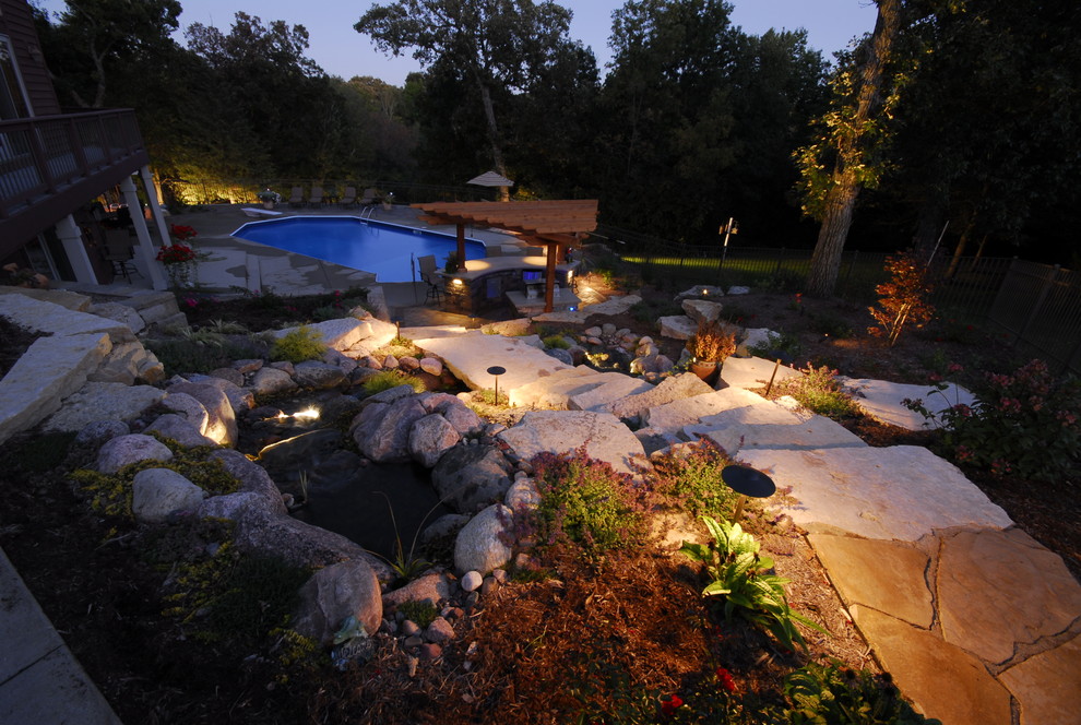 Inspiration for a rustic landscaping in Milwaukee.