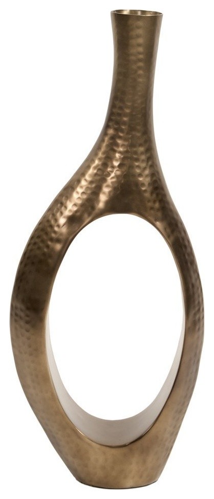 Howard Elliott Asymmetrical Aluminum Bronze Vase, Large