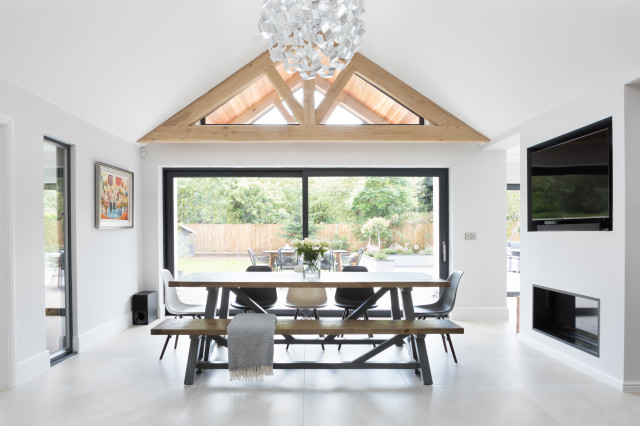 Dark Grey Shaker Kitchen klassisch-modern-esszimmer