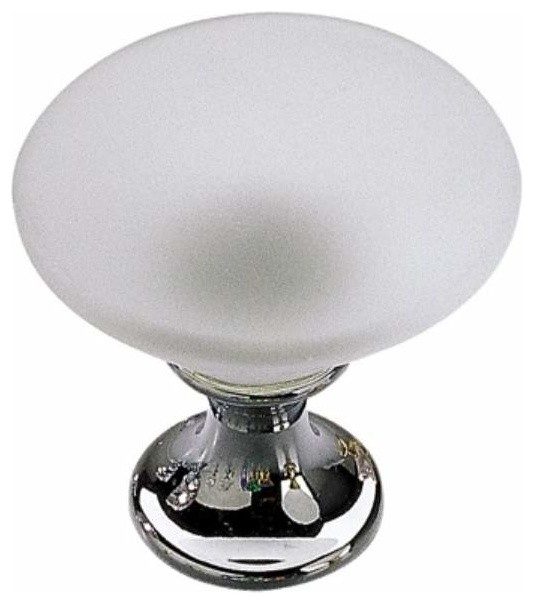 Richelieu Classic Murano Glass Knob 30mm Chrome Matte & Frost