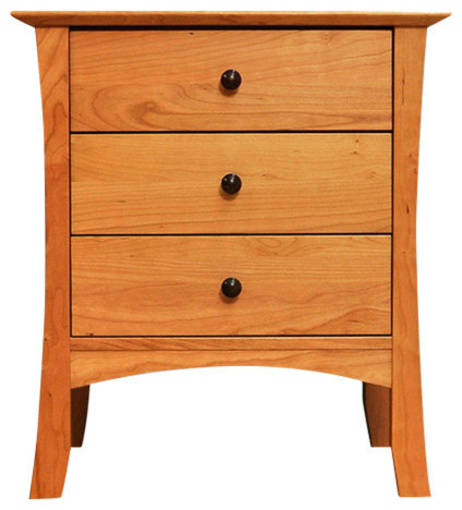 Armstrong 3 Drawer Nightstand Natural Cherry Transitional