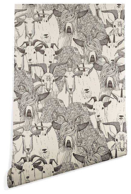 Deny Designs Sharon Turner Just Goats Wallpaper, Gray, 2'x4'