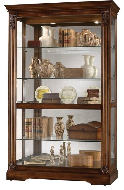 Howard Miller Ramsdell Curio Cabinet, Tuscany Cherry - Traditional ...