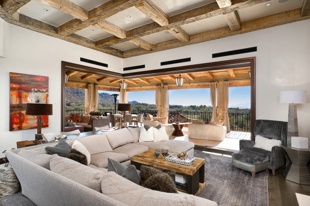 Tuscan living room photo in Phoenix
