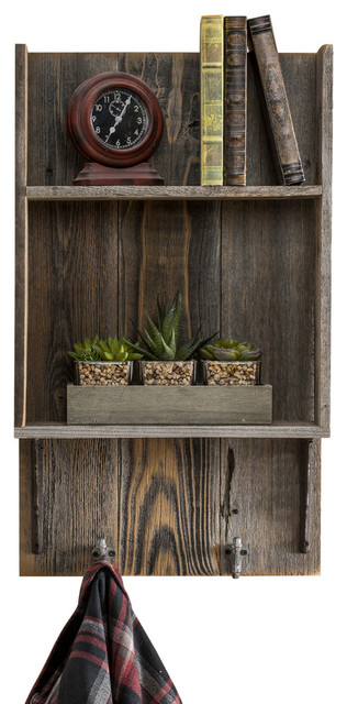 Reclaimed Wood Bathroom Shelf, 29"x17"x6", Barnwood