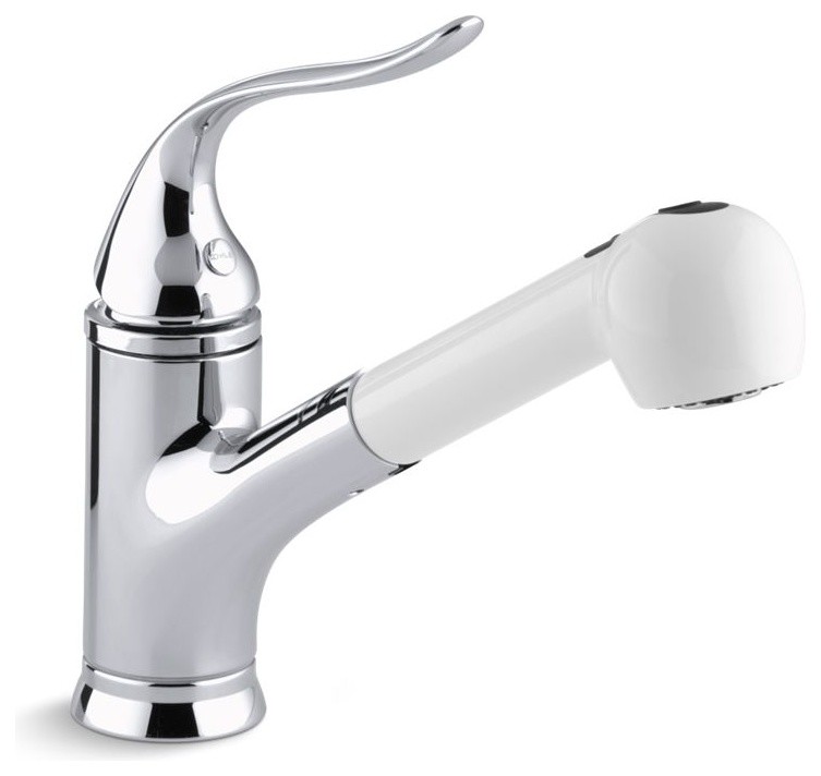 Kohler Coralais Single-Control Pullout Spray Sink Faucet, Polished Chrome
