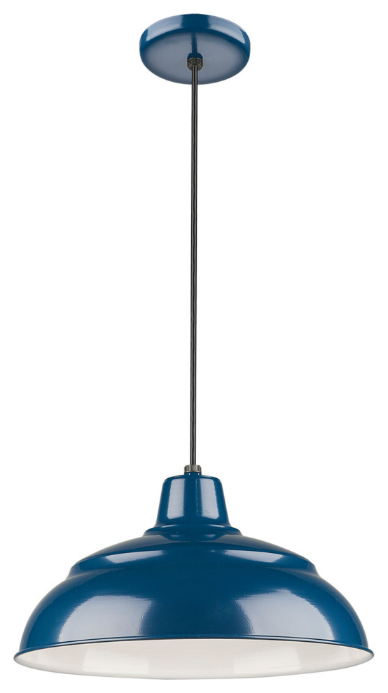 R Series Collection 14" Corded RLM Pendant, Navy Blue
