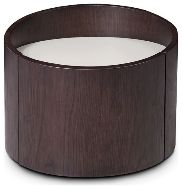 Lyric Modern Brown Oak Nightstand Transitional Nightstands And Bedside Tables by Rustic