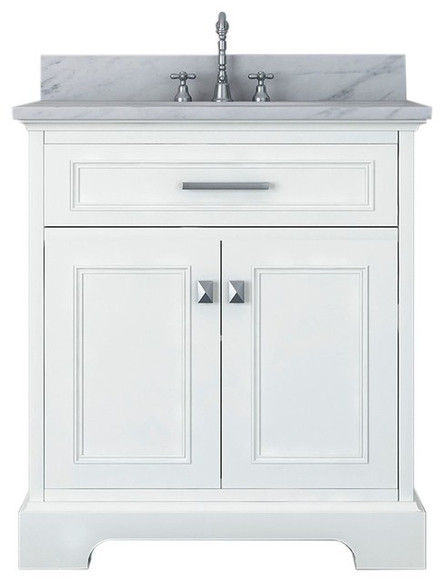 Pittsburgh 31, Single Bathroom Vanity, White - Transitional - Bathroom ...