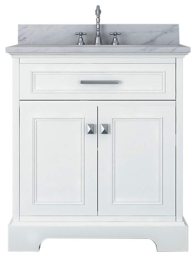 Pittsburgh 31, Single Bathroom Vanity, White Transitional Bathroom