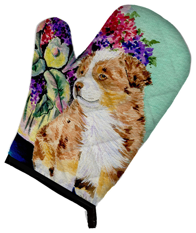 Australian Shepherd Oven Mitt Contemporary Oven Mitts And Pot