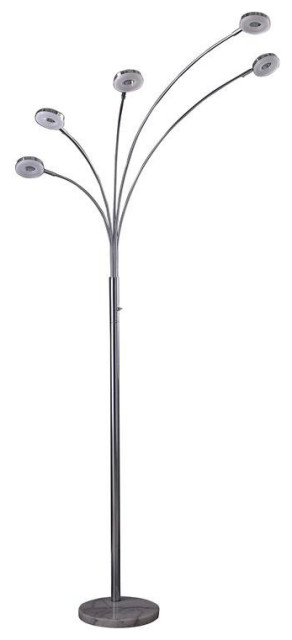 5 light chrome floor lamp