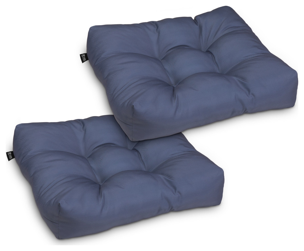 WaterResistant 19x19x5" Square Patio Seat Cushion, Navy, 2Pack