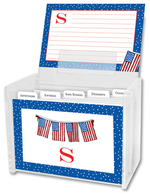 Recipe Box & Cards Flags Single Initial, Letter A