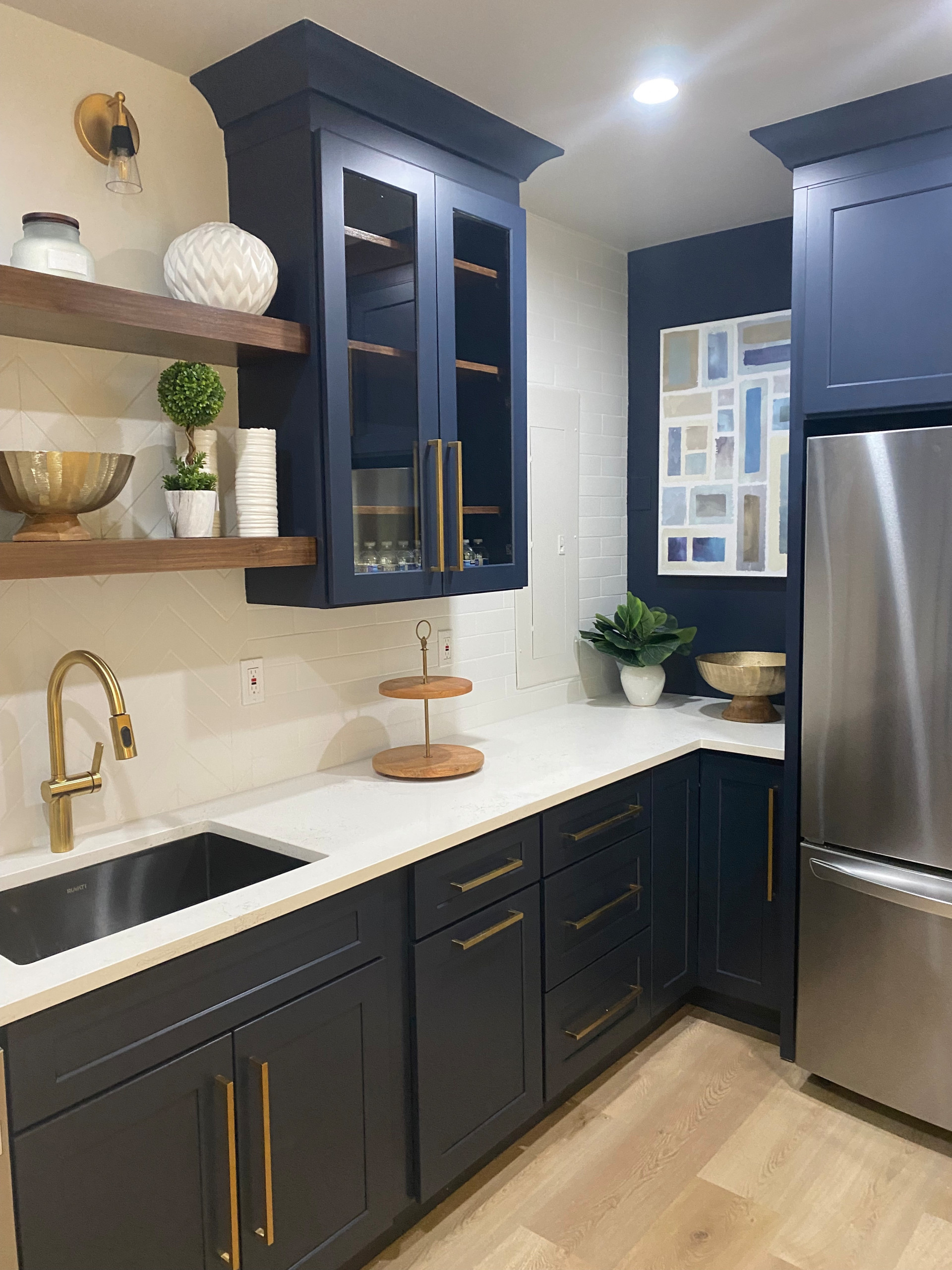 Contemporary Navy blue kitchen Lilburn