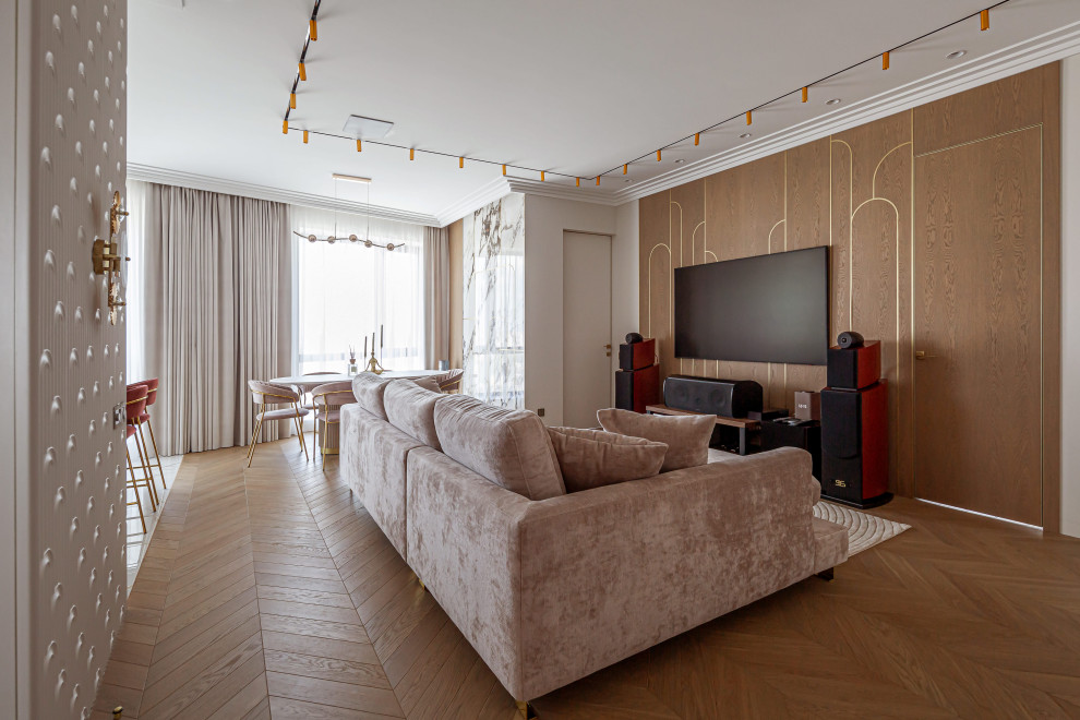 Реализованный дизайн проект четырехкомнатной квартиры 112 кв. м.