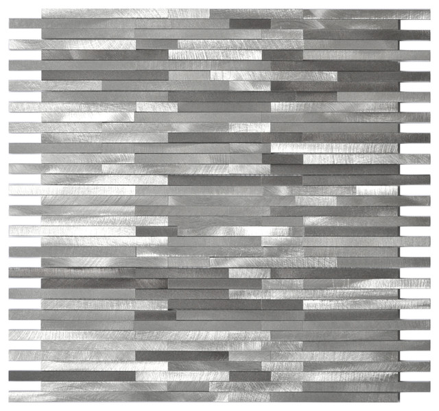 11 75 X12 Gray Blends Thin Lines Aluminum Mosaic Tile 11 75 X12 Gray Blends Thin Lines Aluminum Mosaic Tile Single
