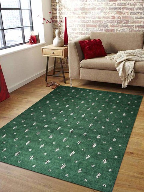 Rugsotic Carpets Hand Knotted Gabbeh Silk Area Rug Contemporary Dark Green Southwestern Area Rugs By Get My Rugs Llc