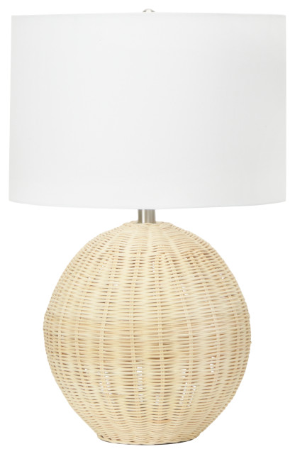 Orb Shaped Rattan Table Lamp Tropical, Boho Chic Table Lamps