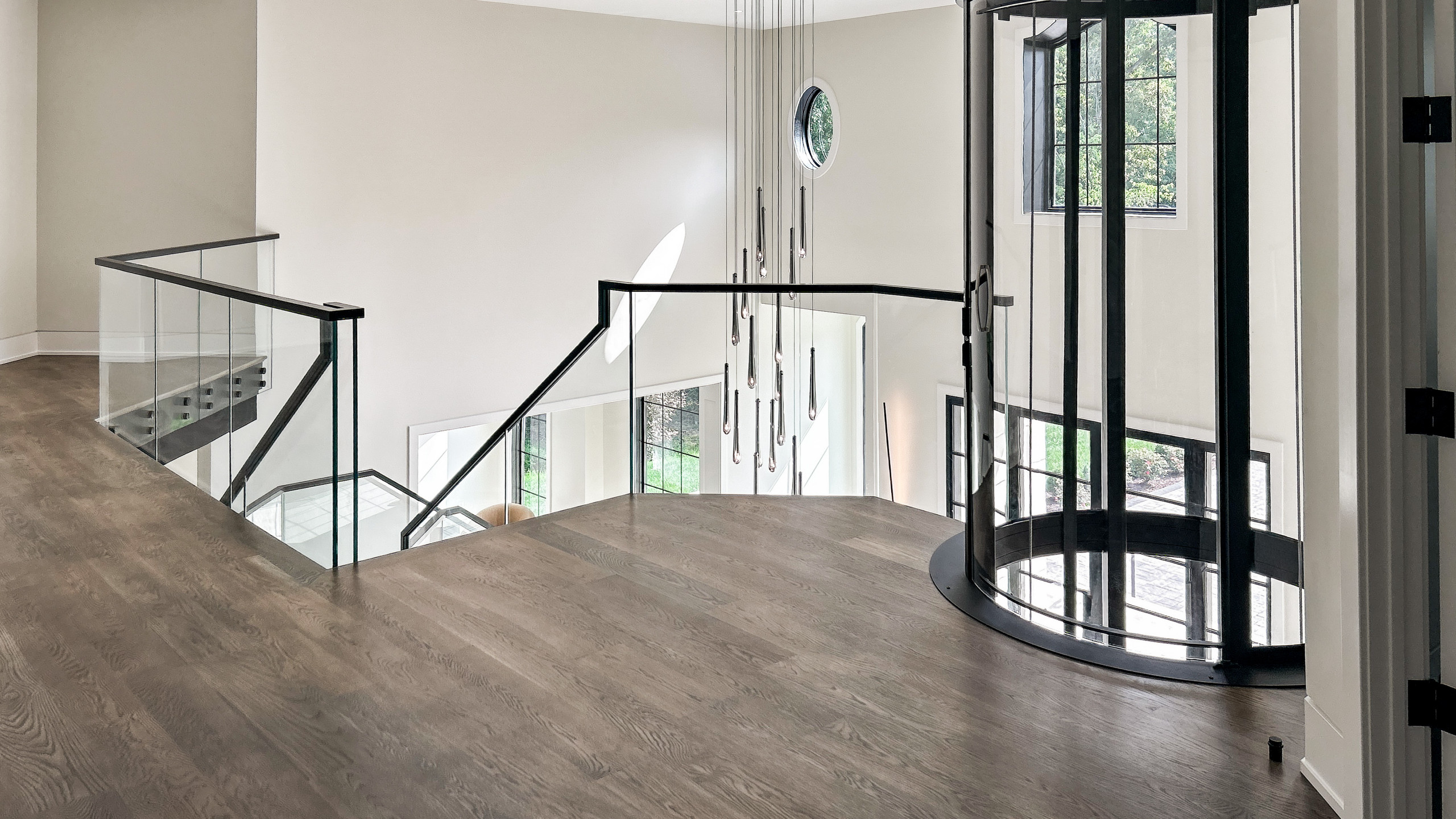 Project #159 | Modern Foyer Stair with Stand-off Glass Railing