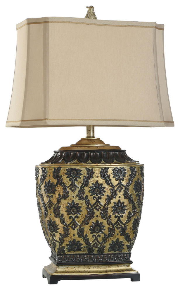 Jane Seymour Barbados Table Lamp With Antique Platinum Design
