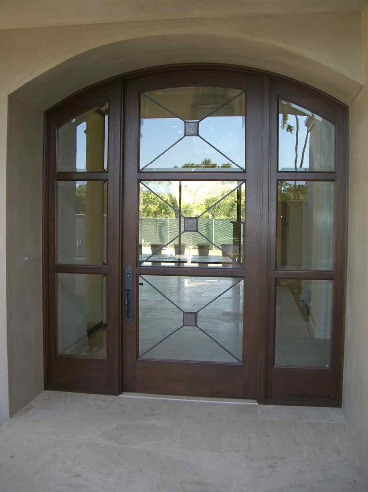 Glass Doors - Frosted Glass Front Entry Doors - CROSS HATCH LEADED ...