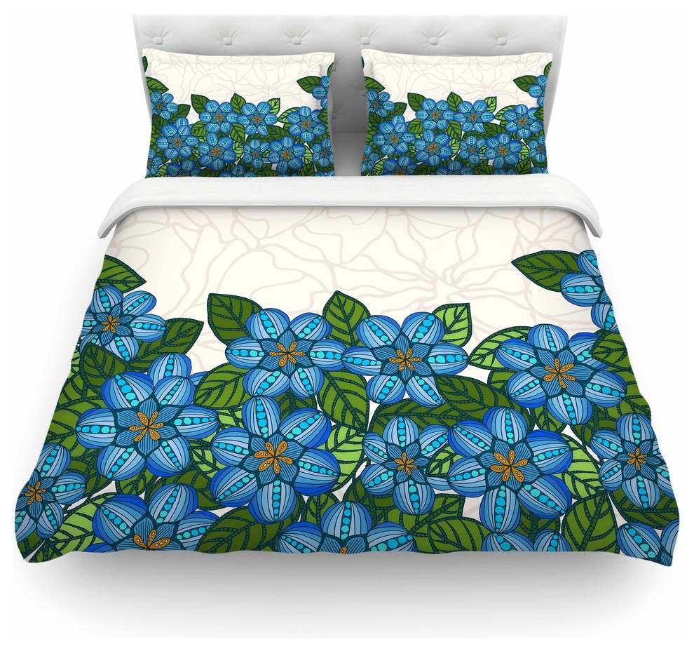 Cal King Comforter 104 X 88 KESS InHouse Suzanne Carter Poppy Blue Pink King