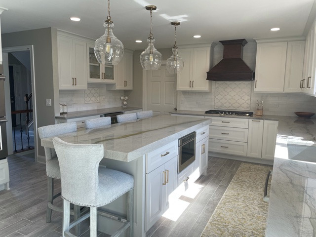 Example of a transitional kitchen design in Chicago