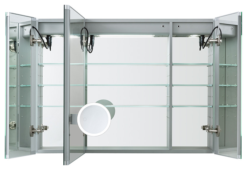 LED Lighted Medicine Defogger Flip Out Makeup Mirror Electrical