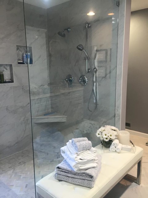 Exquisite Master Bath Remodel nyklassisk-badrum
