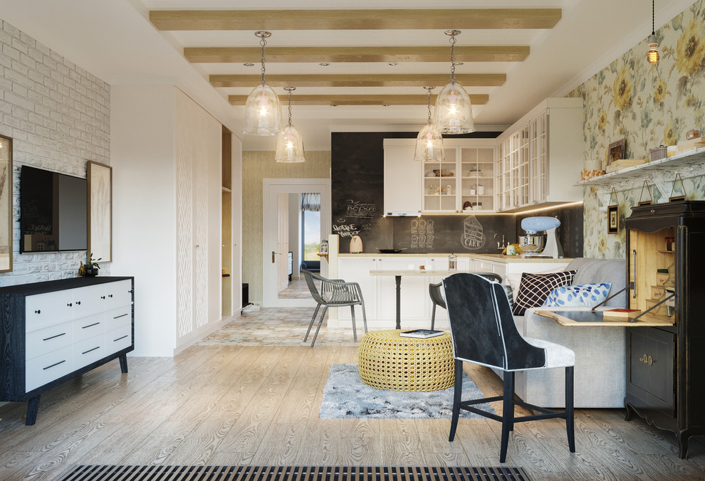 Открытая кухня-гостиная в ЖК Лайнер