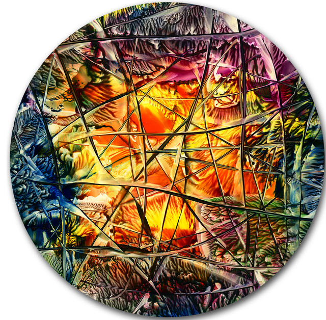 Amber Abstract, Abstract Large Disc Metal Wall Art ...