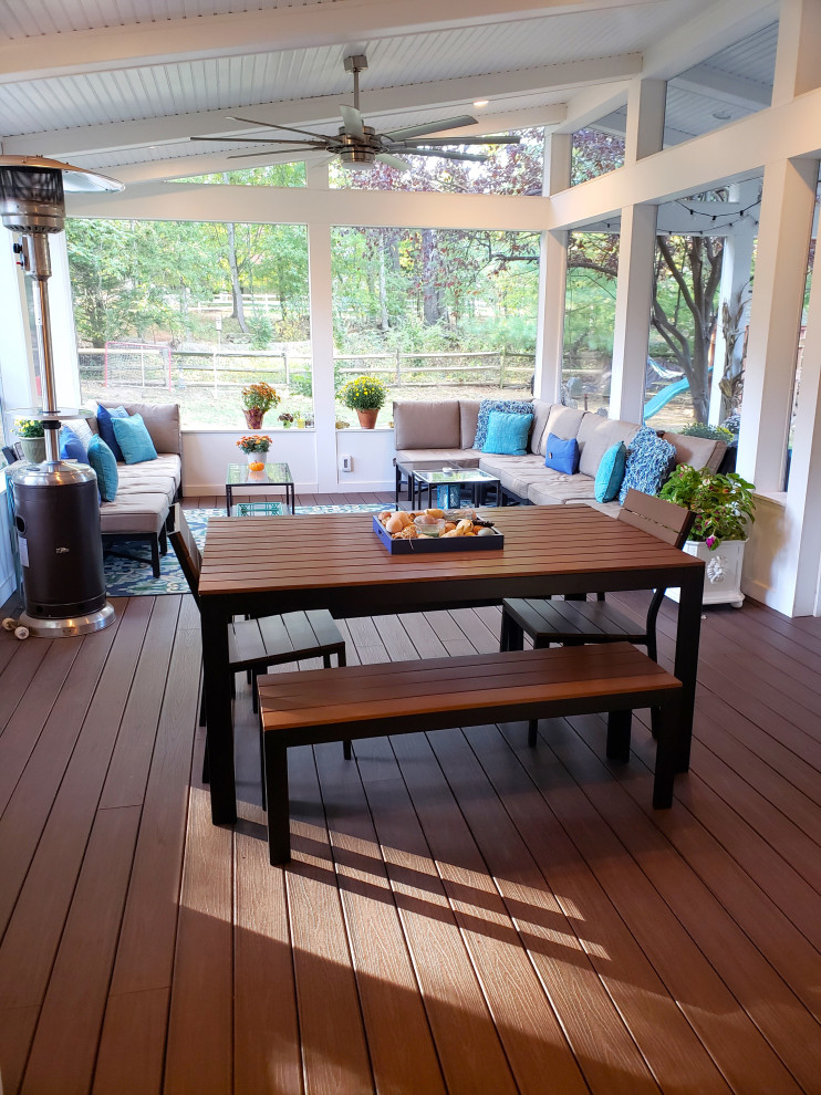 Screened Deck and Stone Patio