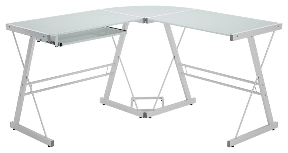 Home Office 51 L Shaped Corner Computer Desk White