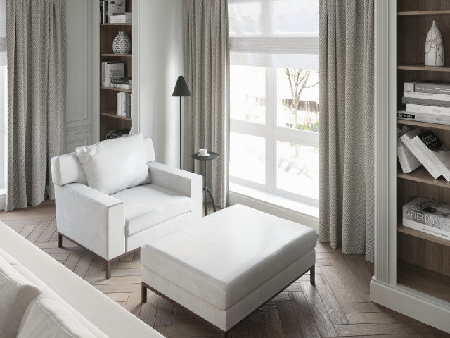 White Classic Design Projects moderno-salon