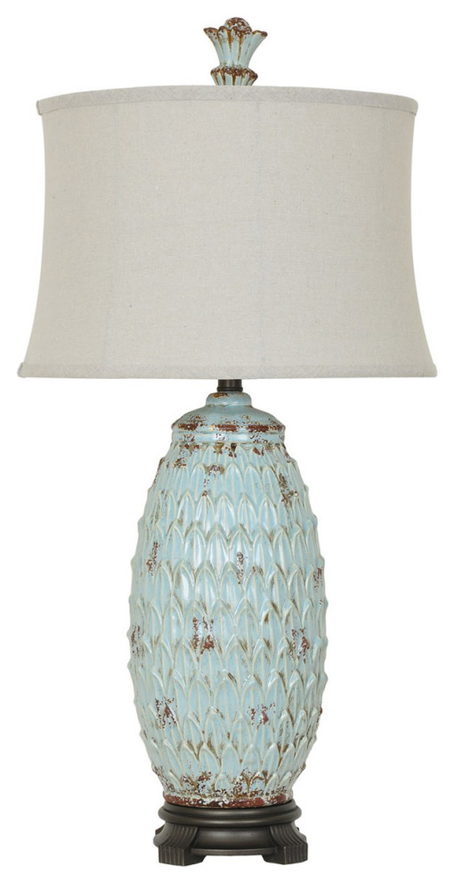 Colony 1 Light Table Lamp in Antique Blue And Black