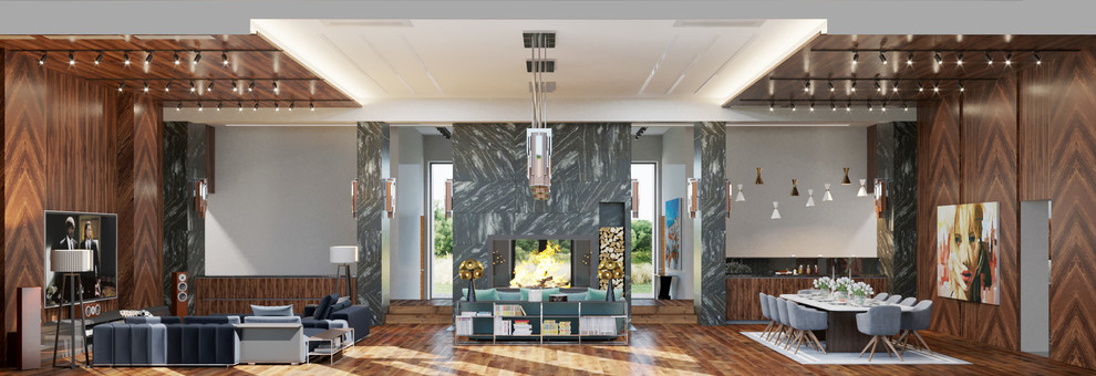 Современный дом  - интерьер гостиной