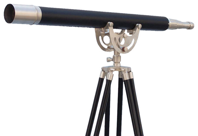 Floor Standing Brushed Nickel With Leather Anchormaster Telescope 65''